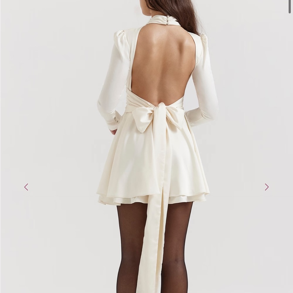 House of CB Aryana Ivory Bow Mini Dress - Picture 8 of 12